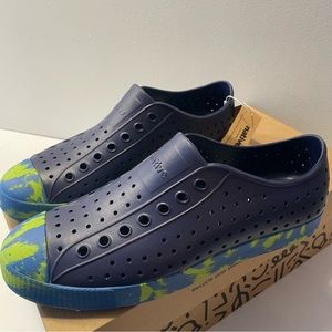 BNIB Native shoes Jefferson Marbled: Regatta Blue/Vallarta Palm Marble, M size 9